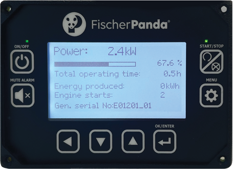 Remote control panel with digital hour meter